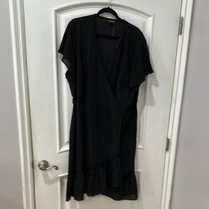 City Chic Black Asymmetrical Sundress V-Neck L/20